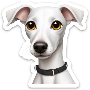 White Italian greyhound  sticker