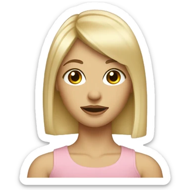 Blonde girl with elongated bangs sticker