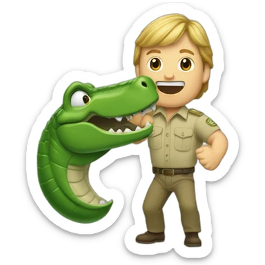 steve irwin punching crocodile sticker
