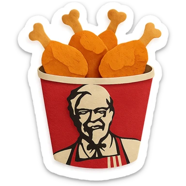 KFC bucket of fried chicken in paper craft style sticker