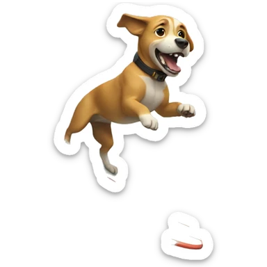 dog surfing a wave sticker