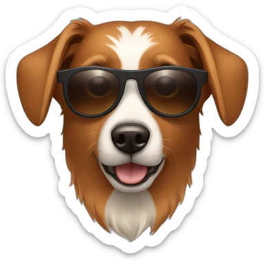 Pincher nain Dog with brown fur and sunglasses sticker