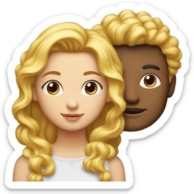 Fille au cheveux bouclés en couple avec un garçon plus petit qu’elle blond sticker