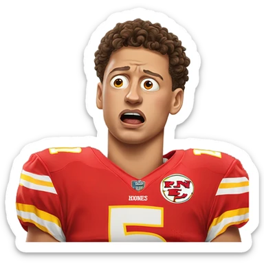 Patrick Mahomes crying to a referee  sticker