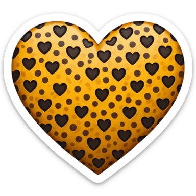 heart emoji with cheetah print  sticker