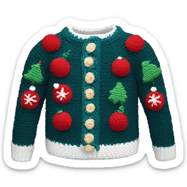  crochet christmas sweater sticker