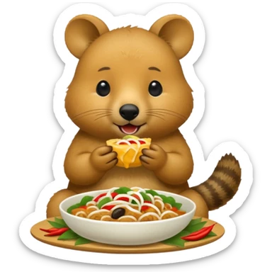 quokka eating vietnam food sticker