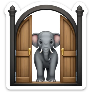elephant and  adoor sticker