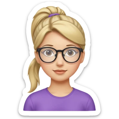 Ponytail Girl with Glasses sticker
