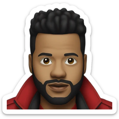 The weeknd with red jacket sticker