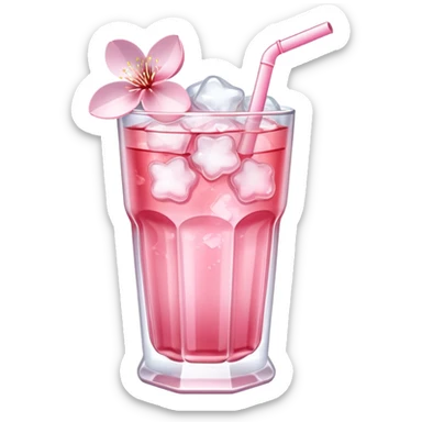 Cute Pastel pink Cherry Blossom Sakura Ice Tea sticker