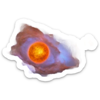 realistic nebula in cosmic space orange sticker