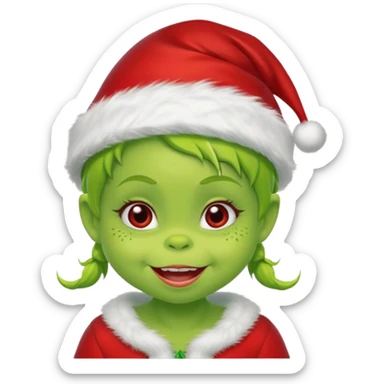 Grinch baby girl sticker