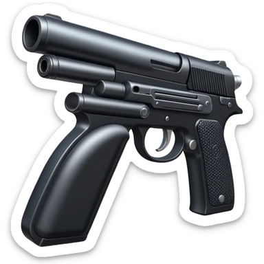pistol with silencer sticker