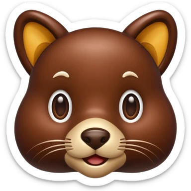 chocolate as an animal shape sticker
