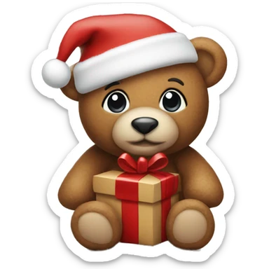 Christmas teddy sticker