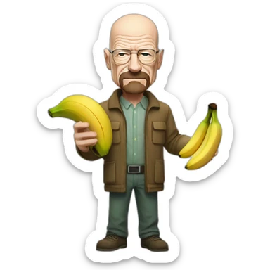walter white with a banana in the hand sticker