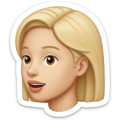 Tête de profil, et qui fait chute en montrant sa bouche sticker