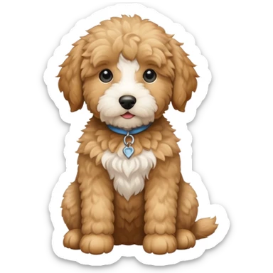 goldendoodle puppy sitting sticker
