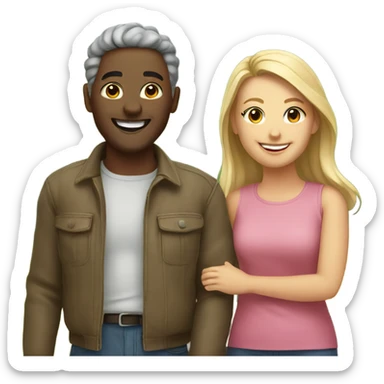 smiling couple outdoors in nature sticker