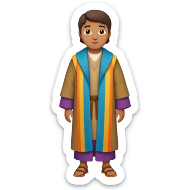 full length joseph from bible wearing coat of many colors sticker