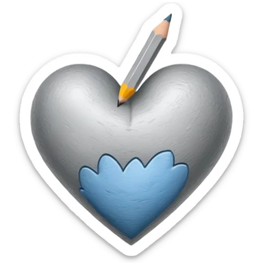 pencil draw heart sticker