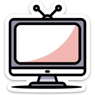 Television and computer screen together sticker