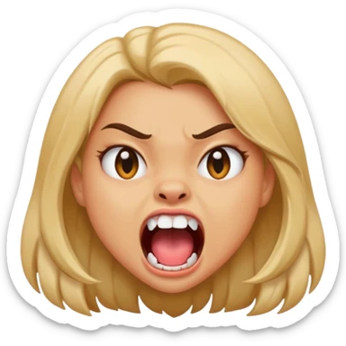 A girl growling like rawr silly vibes but make it an emoji not real human sticker