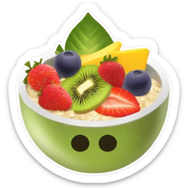 acai bowl with strawberries/ mango/ kiwi/ and coconut flakes sticker