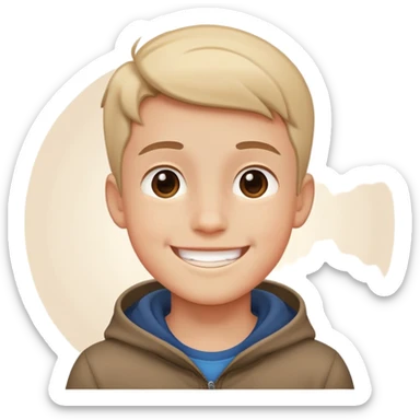 smiling boy in outdoor night sticker