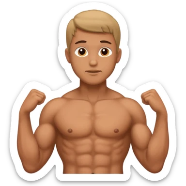 man standing with naked torso and showing penis sticker