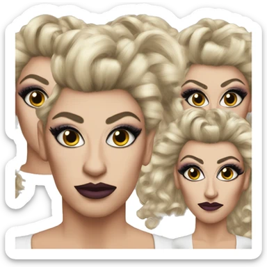 Drag queen full makeup crazy hair extreme thin eyebrows  sticker