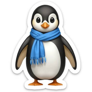 penguin with blue scarf  sticker
