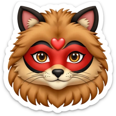La melena del león cara de zorro ojos de corazon sticker