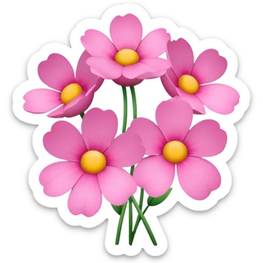 Pink flowers, with no stem  sticker