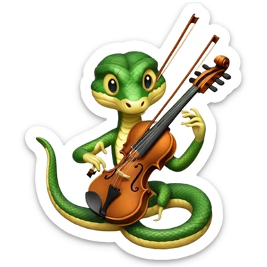 Snake playing playing violin sticker