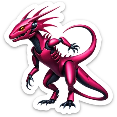 Shiny Exotic Edgy Badass Gothic Cool epic Futuristic Salandit-Genesect-Koraidon-Fakémon-hybrid-creature (full body)  sticker