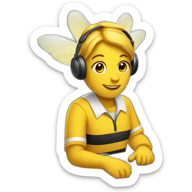 bee working in a callcenter sticker