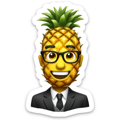 dashing pineapple excited  sticker
