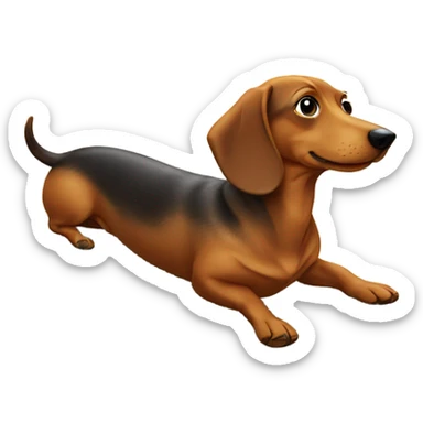 Wiener dog relaxing on beach sticker