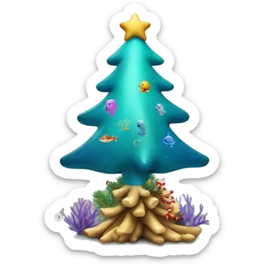 Under the sea themed Christmas tree sticker