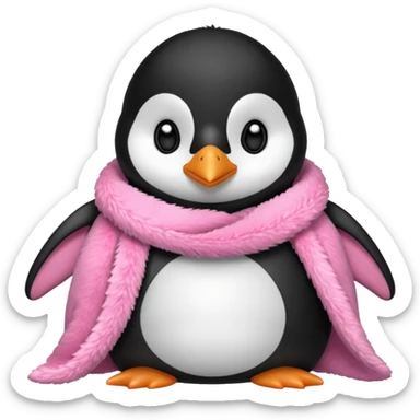 Ein Pinguin mit einer Kuschel Decke in Rosa sticker