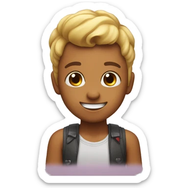 Emoji babeando con corazones  sticker