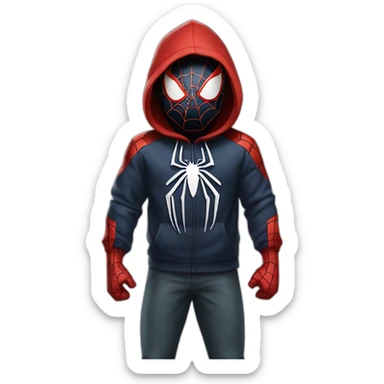spiderman-miles-morales with hoodie sticker