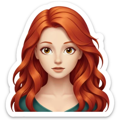 beautiful woman with long flowing red hair sticker