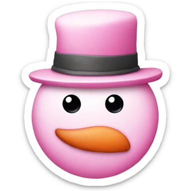 Pink snowman  sticker