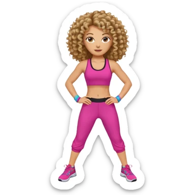 kıvırcık saçlı beyaz zenli zumba hocası sticker