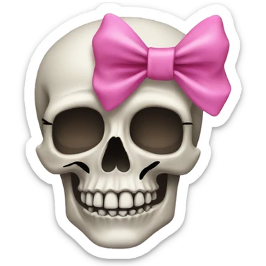 Skull with a pink bow sticker
