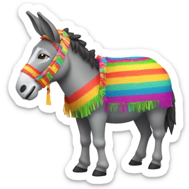 donkey with a piñata  sticker