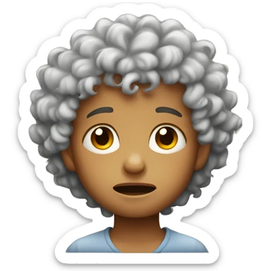 Crying kid with curly hair sticker